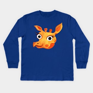 Giraffe Face hand Drawn Kids Long Sleeve T-Shirt